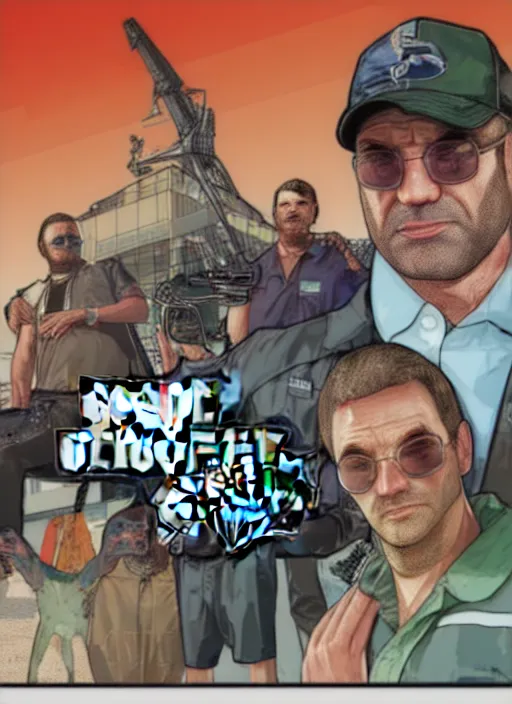 Image similar to illustration gta 5 artwork of mr steele fpv pilot, in the style of gta 5 loading screen, by stephen bliss