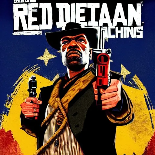 Image similar to red dead redemption movie starring Sam Jackson, 35mm film