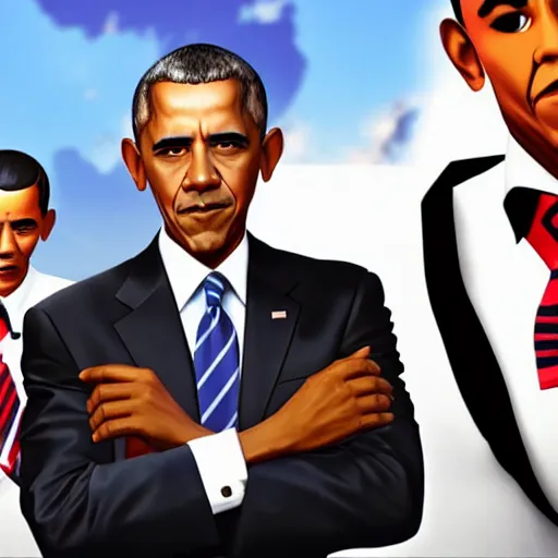 Image similar to barack obama as a character in fortnite