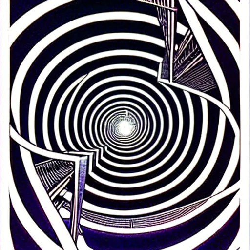 Image similar to crystal spiral stairways beyond possibility of imagining, many doors, inhabited on many levels, by Maurits Cornelis Escher, by jean giraud, shining light, clear geometry, architecture, Award winning. Masterpiece, detailed illustration