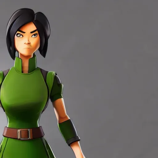 Image similar to toph beifong in fortnite, character render, full body shot, highly detailed, in game render