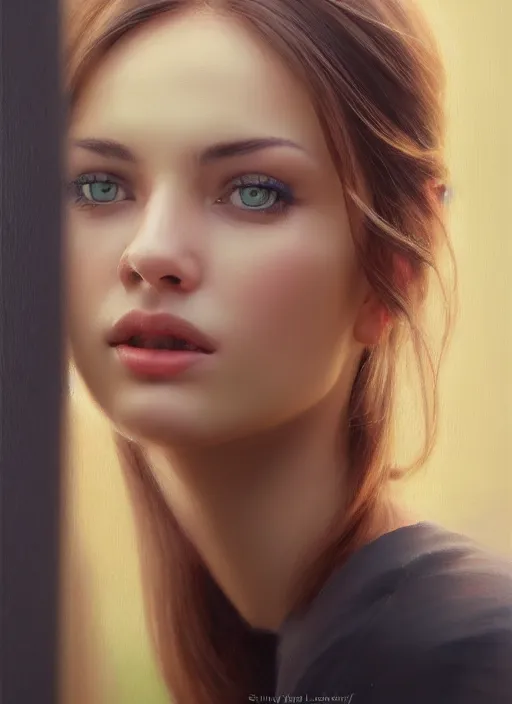 Image similar to photo of a gorgeous young woman in the style of stefan kostic, realistic, sharp focus, 8k high definition, insanely detailed, intricate, elegant, art by stanley lau