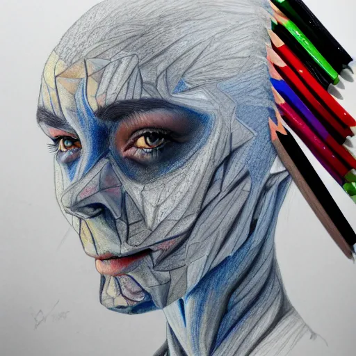 Prompt: Colored pencil art on paper, highly detailed, artstation