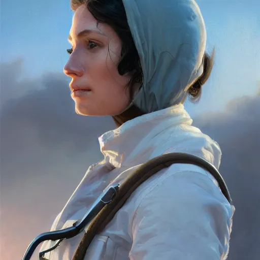 Image similar to an woman medic in middle of an battlefield, detailed, centered, digital painting, artstation, concept art, donato giancola, Joseph Christian Leyendecker, WLOP, Boris Vallejo, Breathtaking, 8k resolution, extremely detailed, beautiful, establishing shot, artistic, hyperrealistic, beautiful face, octane render