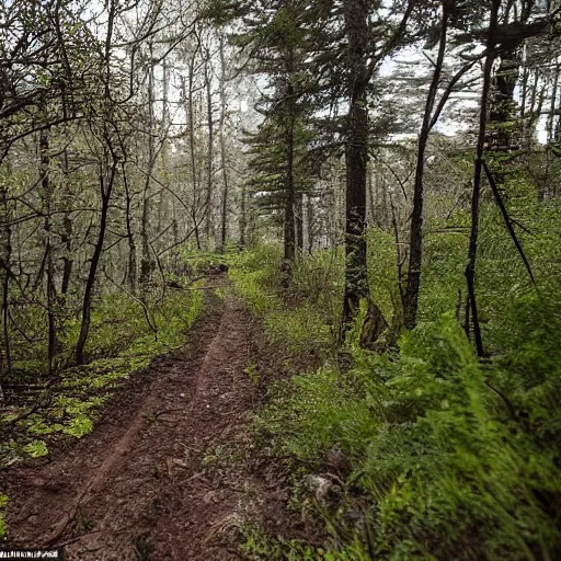 Prompt: you spot two dead horses spawled about fifty feet ahead of you, blocking the path. each has several black - feathered arrows sticking out of it. the woods press close to the trail here, with a steep embarkment and dense thickets on either side.