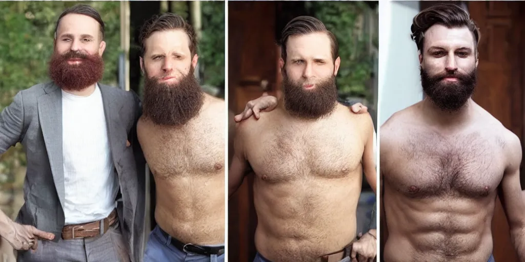 Image similar to before and after beard vs no beard