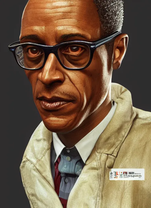 Image similar to gustavo fring, au naturel, hyper detailed, digital art, trending in artstation, cinematic lighting, studio quality, smooth render, unreal engine 5 rendered, octane rendered, art style by klimt and nixeu and ian sprigger and wlop and krenz cushart