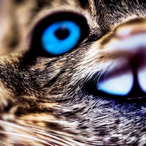 Prompt: extreme detailed macro shot of a cats nose