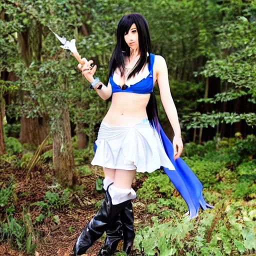 Image similar to supermodel girl cosplay as rinoa from final fantasy