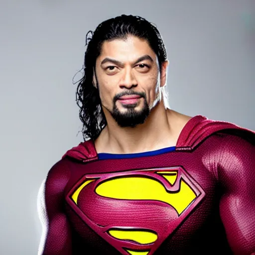 Prompt: portrait of roman reigns as superman