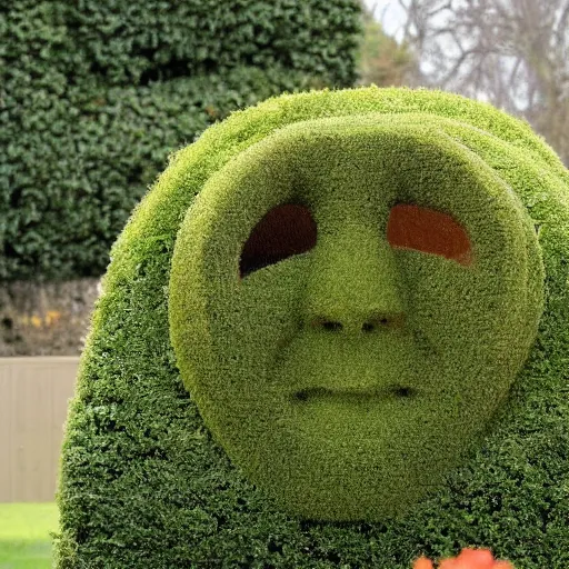 Image similar to a hedge sculpted in the shape of george w. bush's face