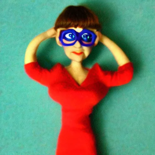 Image similar to claymation velma in the style of coralina