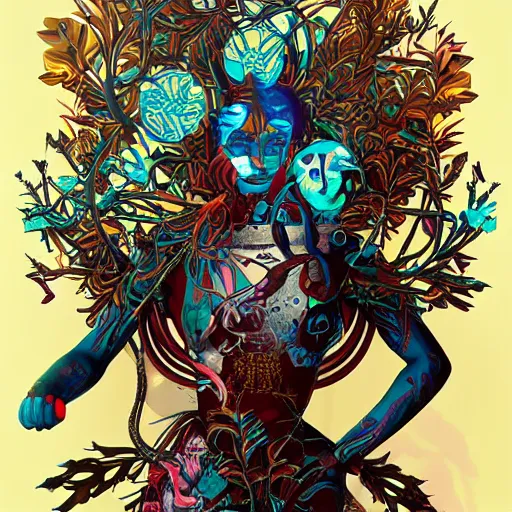 Prompt: Mechanical dryad by Tristan Eaton and WLOP