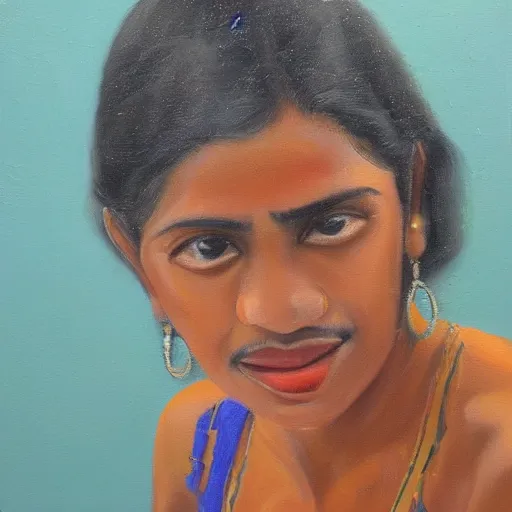 Image similar to yohani de silva, oil painting