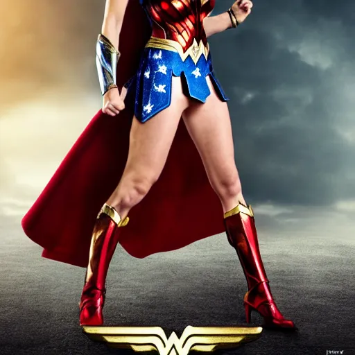 Image similar to Full body shot of Wonder Woman, award winning photograph