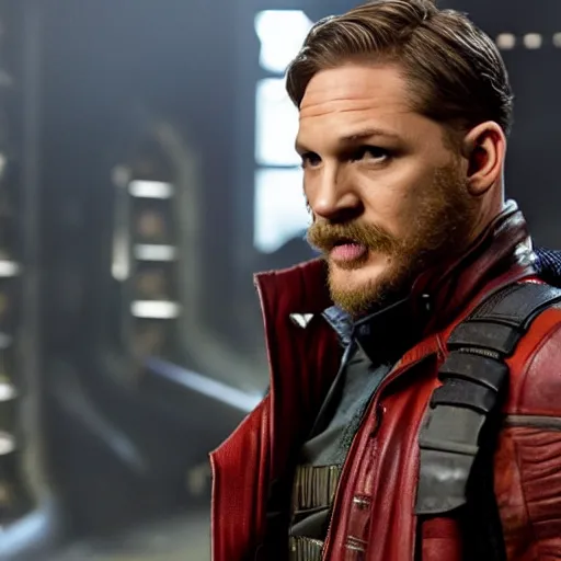 Image similar to tom hardy as star-lord from guardians of the galaxy (2014)