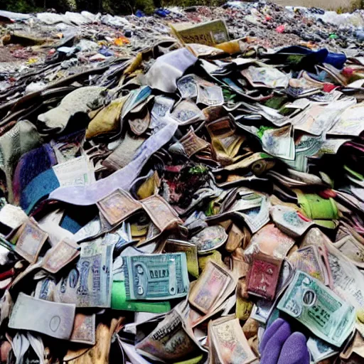 Image similar to pile of money at rubbish dump