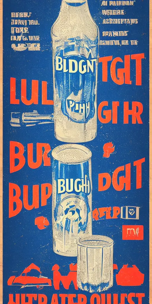 Image similar to retro bud light poster