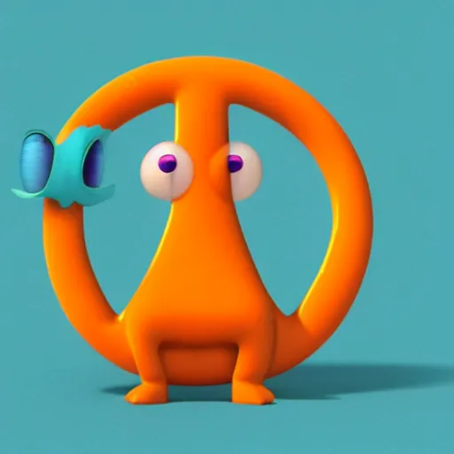 Image similar to orange keyhole character in the style of pixar