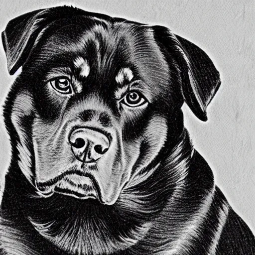 Image similar to rottweiler as a child's drawing