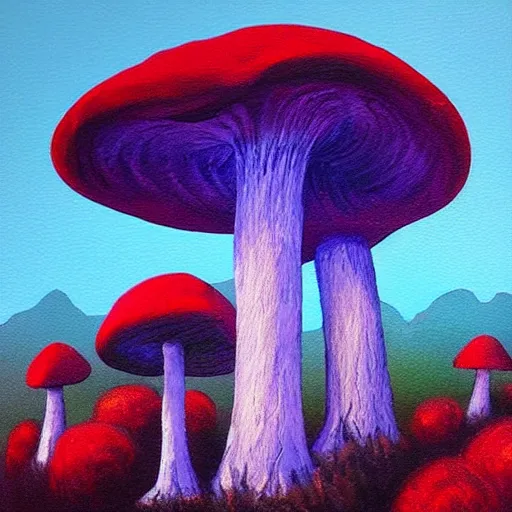 Image similar to Ancient giant mushroom forest 🍄🍄🌲🎨🖌️