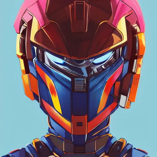 Image similar to a portrait of a stunning beautiful predator gundam pilot, with an intricate, detailed, urban inspired hiphop afro futuristic helmet, vector behance hd jesper ejsing, rhads, makoto shinkai, lois van baarle, ilya kuvshinov, rossdraws, hd, 3 2 k, ilya kuvshinov, gustav klimt