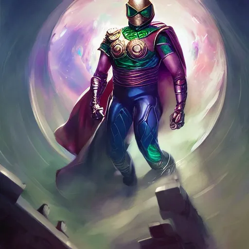 Prompt: Mysterio from Marvel Comics, by Stanley Artgerm Lau, WLOP, Rossdraws, James Jean, Andrei Riabovitchev, Marc Simonetti, Yoshitaka Amano, ArtStation, CGSociety,