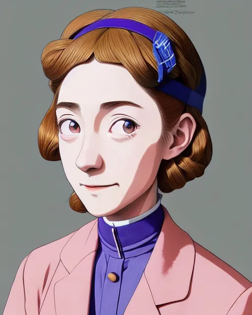 Image similar to portrait Anime as saoirse ronan grand budapest hotel girl cute-fine-face, brown-blond-hair pretty face, realistically shaded, Perfect face, fine details. Anime. grand budapest hotel, realistic shaded lighting by Ilya Kuvshinov, katsuhiro otomo, ghost-in-the-shell, magali villeneuve, artgerm, rutkowski, WLOP Jeremy Lipkin, Giuseppe Dangelico Pino, Michael Garmash, Rob Rey