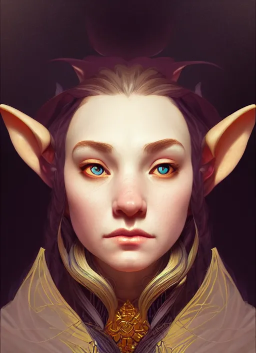 Image similar to portrait of an elf - dwarf using the golden ratio, highly detailed, digital painting, artstation, sharp focus, illustration, art by tan zi and ayanamikodon and alphonse mucha and wlop