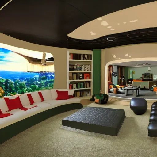 Prompt: inside view of the jetson's house in the real world, photorealistic, ultra realistic, hyper realistic, cinematic view, wide shot,