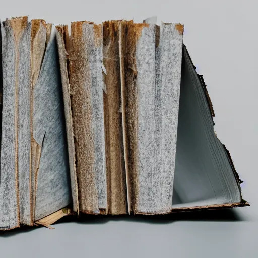 Image similar to photograph of a broken book held together by duct tape. cracks. studio photography with white background