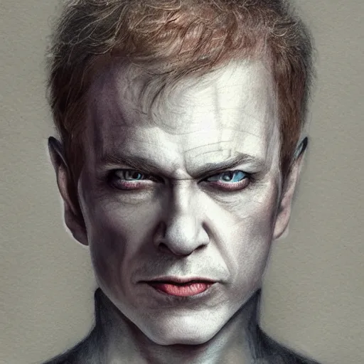 Prompt: danny elfman character portrait, lean face, cinematic lighting, glowing grey eyes, hyper - detailed, 4 k, high resolution, in the style of charlie bowater, tom bagshaw, single face, symmetrical, headshot photograph, insanely detailed and intricate, beautiful, elegant, watercolor, cinematic, portrait, raphaelite, headroom, pierre - auguste renoir