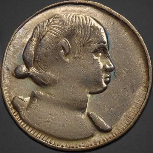 Prompt: antique Bitcoin coin from roman empire photo