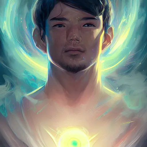 Image similar to a powerful psychic man emitting psychic powers, by ross tran, aesthetic!!, digital painting, intricate,