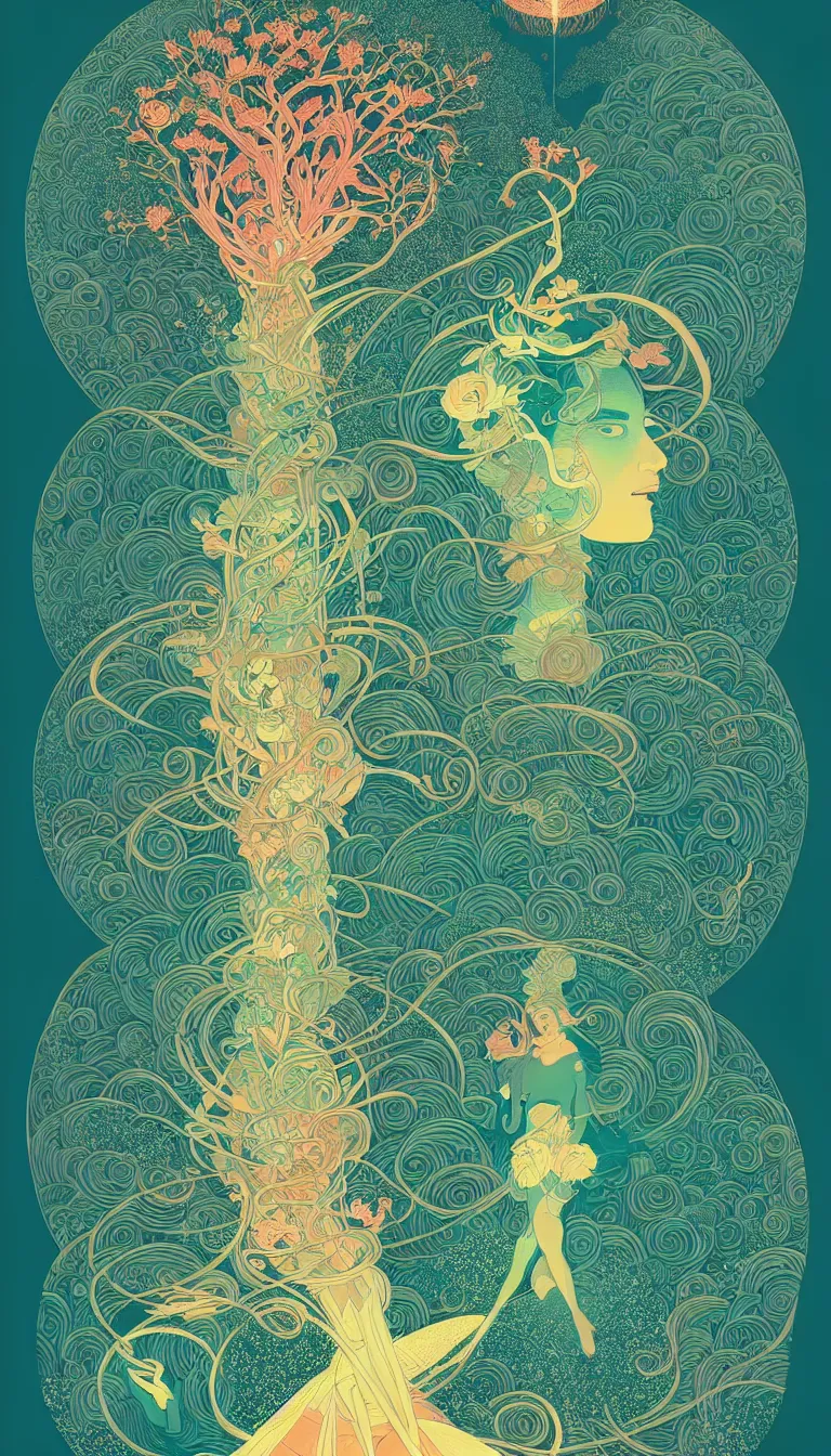 Image similar to beautiful goddess of life, victo ngai, josan gonzalez, kilian eng