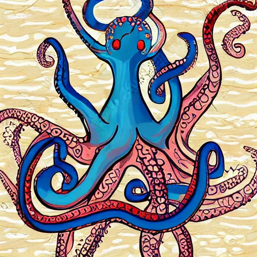 Image similar to octopus cat hybrid, high detail, realistic, ocean background