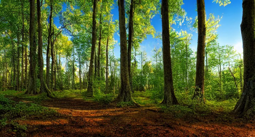 Prompt: HDRI image of a forest