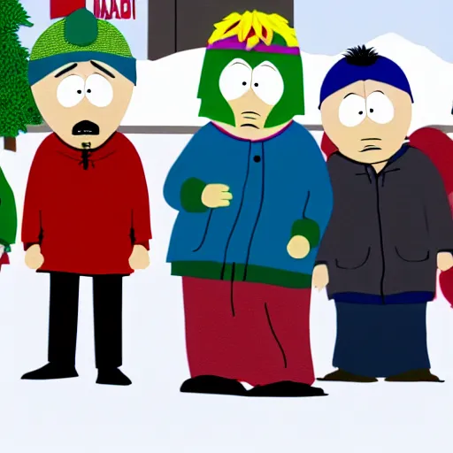 Image similar to South Park live action movie, 35 mm, panavision, still from the movie