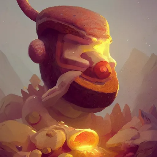 Image similar to portrait of mr viking cinnamon toast, bread type pokemon, strong pixar wheat bread warrior, volumetric lighting, dynamic composition, art by sachin teng and sergey kolesov and ruan jia and heng z, scifi, fantasy, hyper detailed, ultra realistic, sharp focus, wildlife photography, national geographic, octane render, concept art