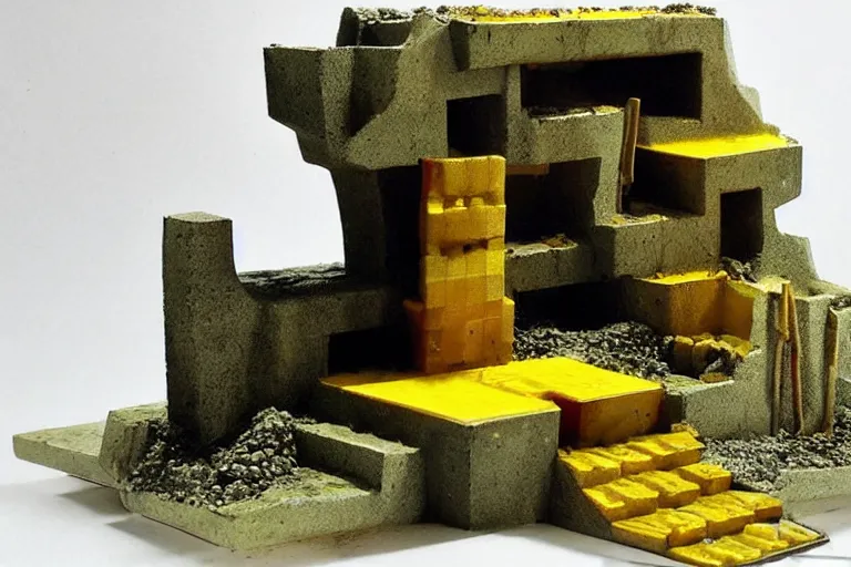 Image similar to favela bunker spaceship beeswax hive, brutalist waterfall environment, industrial factory, whimsical, award winning art, epic dreamlike fantasy landscape, ultra realistic,