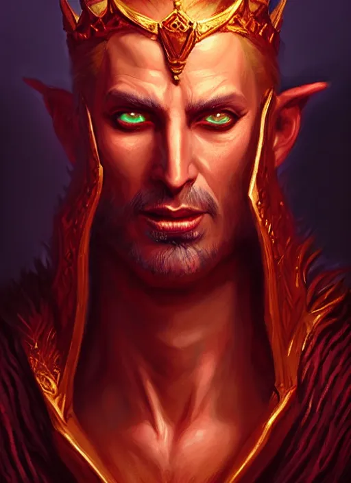 Image similar to a _ fantasy _ style _ portrait _ painting _ of king asmodeus, dnd, wicked, oil _ painting _ unreal _ 5 _ daz. _ rpg _ portrait _ extremely _ detailed _ artgerm _ greg _ rutkowski _ greg