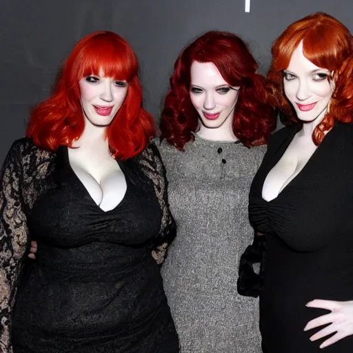 Image similar to christina hendricks three headed monster