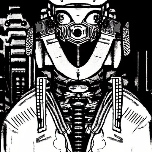 Prompt: A cyberpunk samurai