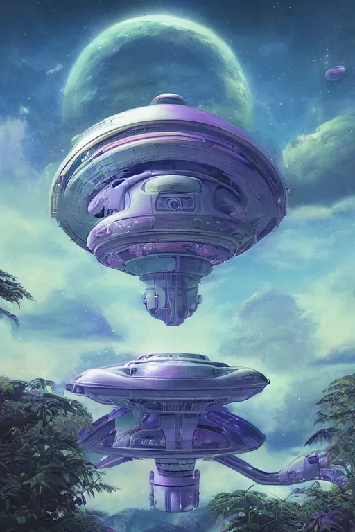 Prompt: multi level spaceship botanical garden in space, by artgerm, tom bagshaw, gerald brom, vaporwave colors, vaporwave, rendered by substance designer, cel shading, toon shading, smooth,