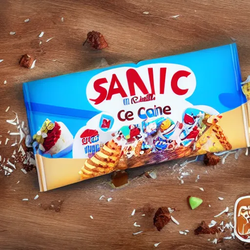 Image similar to sanic the hedgehog ice cream bar product photograph