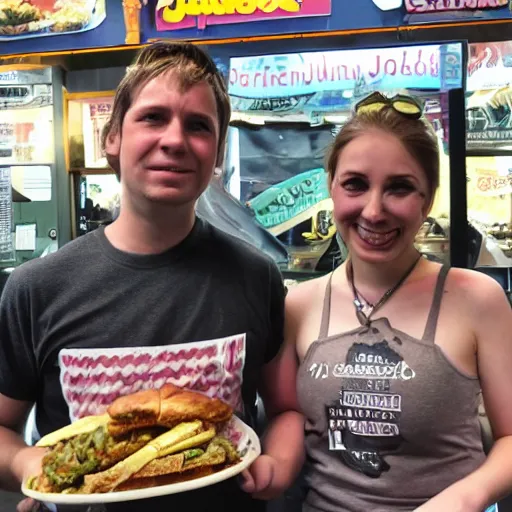 Image similar to Julia and JP from the HellthyJunkFood