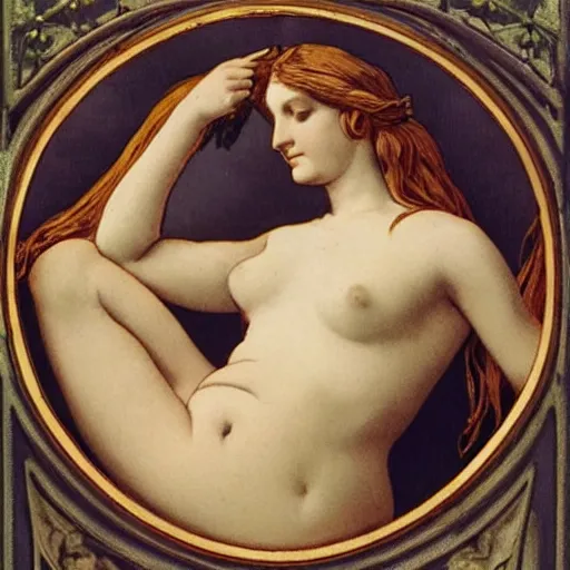 Prompt: An anatomical Venus in Victorian England, art nouveau