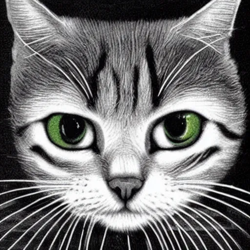 Image similar to a cat, enigmatic image, optical illusion