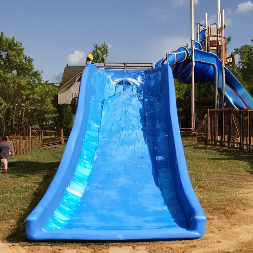 Prompt: abanded water slide