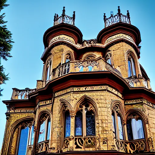 Prompt: !dream Ornate house inspired by roman and gothic architecture. TCanon EF 28mm f/2.8 IS USM Wide Angle Lens .